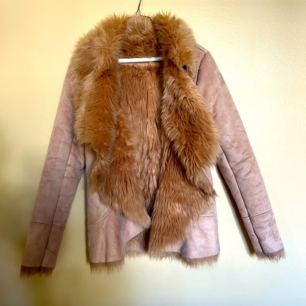 Fabulous faux suede/faux fur jacket size xs/s